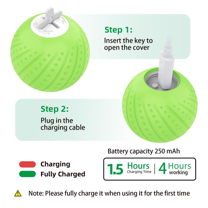 Hundespielzeugball, interaktives Hundespielzeug, lustiger Ball, Hüteball für Hunde, zwei Arbeitsmodi, geräuscharm No Remote C