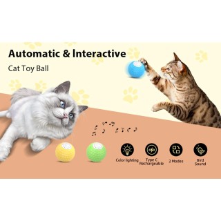 Katzenspielzeugball, zwei Modi, realistische Vogelrufe, einfach zu bedienen, bequemes Aufladen, sicher und langlebig No Remot