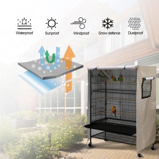 Vogelkäfig-Abdeckung, Lüftungsdesign, verstellbarer Saum, hochwertige Materialien, universelle Größe, schützt Vögel schwarz