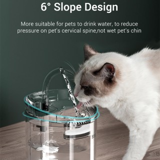 Katzen-Wasserbrunnen, Hunde-Wasserspender, 2 l, superleiser automatischer Haustier-Trinkbrunnen, 2 Wasser US transparent
