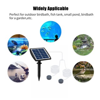 6V 2W Plug-in Solar-Sauerstoffpumpe mit 8,2ft Rohr 2 Luftblasensteine ​​Aquarium Oxygenator Aquarium 6V 2W schwarz