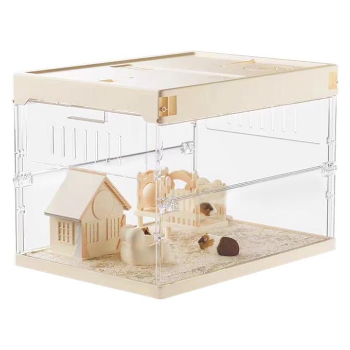 Hamsterkäfig Starlight Cage Vollständig Klar Transparent Zuchtkäfig Breit Atmungsaktiv Hamster Meerschweinchen Igel Reptilien