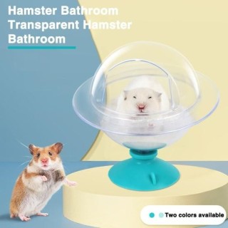 Saugnapf-Design, abnehmbar, leicht zu reinigen, transparent, Meerschweinchen-Toilette, kleines Haustier blau