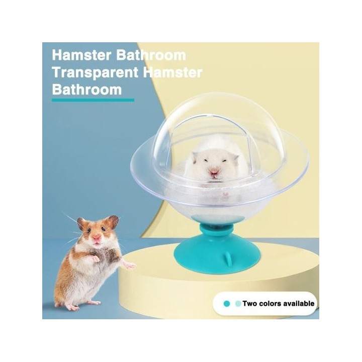 Saugnapf-Design, abnehmbar, leicht zu reinigen, transparent, Meerschweinchen-Toilette, kleines Haustier blau