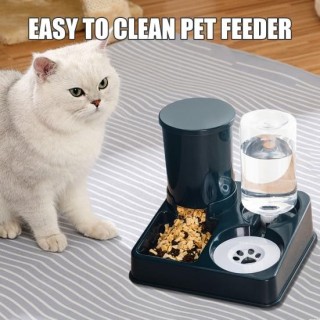 Automatischer Futterspender für Haustiere, 2-in-1-Wasser- und Futterspender, 750-g-Futternapf und 1-l-Tränkeset für Hunde und