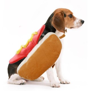 Lustiges Hunde-Halloween-Cosplay-Kostüm für kleine und mittelgroße Hunde und Katzen, Neuheit, süße Hot-Dog-Kleidung, Welpen-P