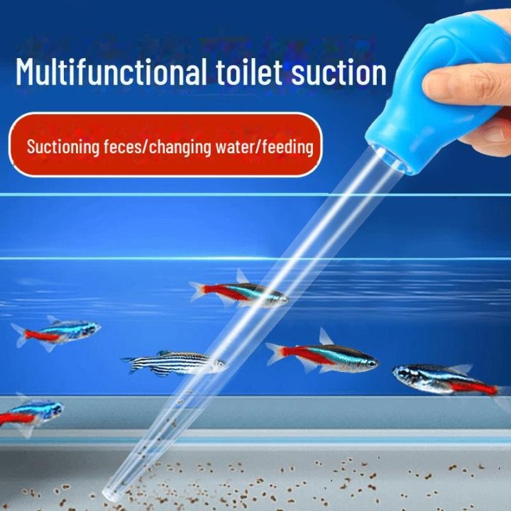 Mini-Wasserwechsler und -Reiniger für Aquarien: Saugrohr zur Schutt- und Abfallbeseitigung straw 29cm, 1 piece blau