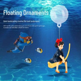 (1 Stück) Kreatives schwimmendes Hexen-Ornament für Aquarien Magical Girl-1pc