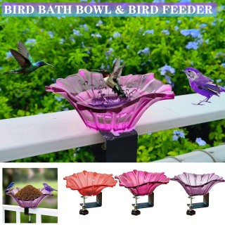 Stehende Schüssel Blume Vogelbad Feeder für Garten Balkon Terrasse Geländer Outdoor Dekore Floral Vogel Fütterung Station hei