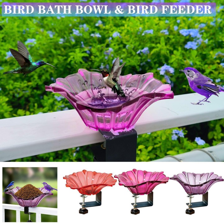 Stehende Schüssel Blume Vogelbad Feeder für Garten Balkon Terrasse Geländer Outdoor Dekore Floral Vogel Fütterung Station hei