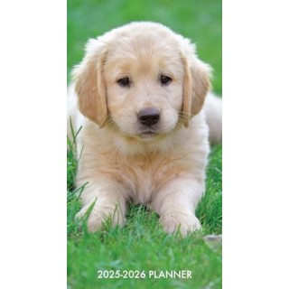 Puppy Love 2-Jahres-Monatsplaner 2025-26, 3,5 x 6,5 Zoll