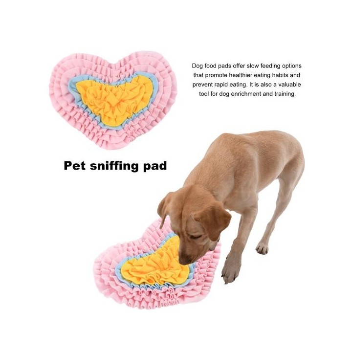 Interaktive Schnüffelmatte, Leckmatte für Haustiere, langsames Füttern, geistige Stimulation, Schnüffelmatte, herzförmige Ros