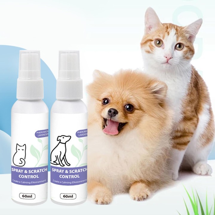 60 ml Beruhigungsspray für Katzen zur Vorbeugung von Kratzen und unkontrolliertem Wasserlassen. Milde Inhaltsstoffe One Size