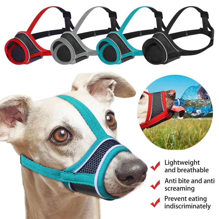 Maulkorb für Hunde, Hundemaske, lecksicher, bissfest, atmungsaktiv, Trinkwasser, verstellbar, für Haustiere S rot