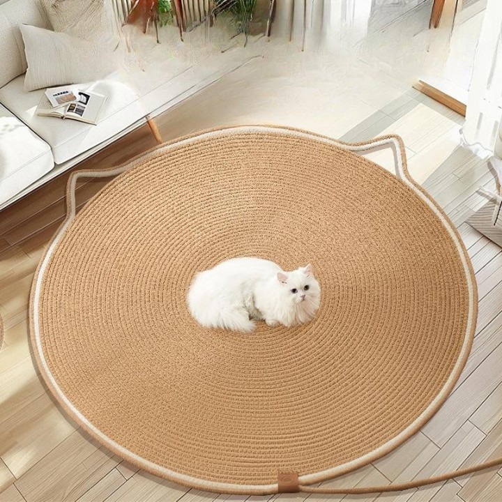 Katzenkratzplatte, verschleißfest und kein Schuppenverlust, Katzenklauenplatte, supergroße runde Katzenkratzplatte, Katzennes