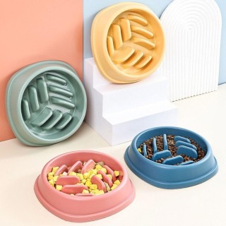 Anti Würgen Pet Fütterung Becken Kunststoff Katze Feeder Multi-verwenden Hund Slow Food Bowl Kätzchen blau