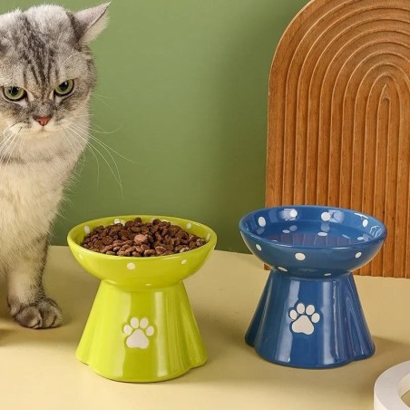 Katzennapf Keramik-Nackenschutz Katzenfutternapf Verhindert dunkles Kinn Hoher Katzennapf Katzen-Teddy-Hundenapf Trinknapf Ti