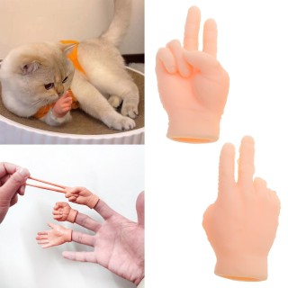 Fingerpuppen-Set mit 2 Stück für Katzen, zum Spielen, Videoaufnahmen, Requisiten, Rollenspielpuppe, winzige Hände für Katzen,