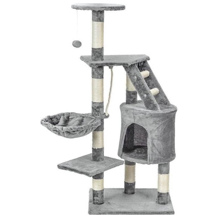 Griffoir arbre à chat XXL 117 x 79 x 50 cm grau