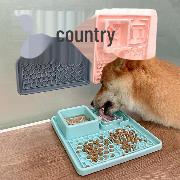 Slow Feeder-Tablett für Haustiere: Essbare Silikonmatte mit Saugnapf für Katzen und Hunde square hellgrüne