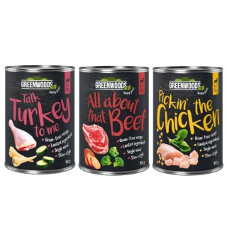 Gemischtes Probierpaket Greenwoods  6 x 400 g Mixpaket: 3 Sorten