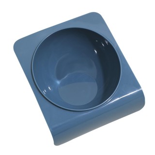 Katzennapf, geneigt, einfacher Stil, erfrischende Farbe, sanft, geruchsneutral, Futternapf aus Kunststoff, tiefblau blau