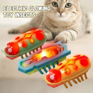 Mini Elektrisches Insektenspielzeug für Hunde und Katzen, Interaktives süßes Marienkäfer-Käfer-Tierform-Katzenspielzeug, wand