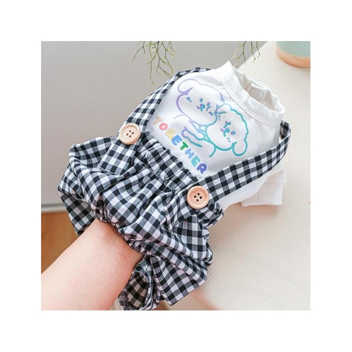 Lässige Hunde-Overalls, sexy, weich, atmungsaktiv, farbecht, Kostüm, Haustier-Overalls, vier Beine, Gitter XS