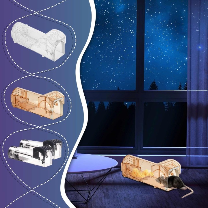 320*80*95mm Pedal-typ Sicher, Umwelt Freundliche, Live Kunststoff Mausefalle (langes Käfigmodell) One Size