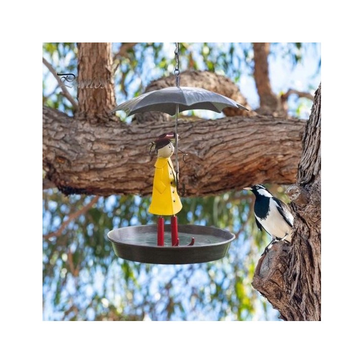 Vogelhäuschen zum Aufhängen aus Metall, leicht, für Mädchen in Regenschirmform, Kolibri-Futtertablett für Garten, Hof, Dekora