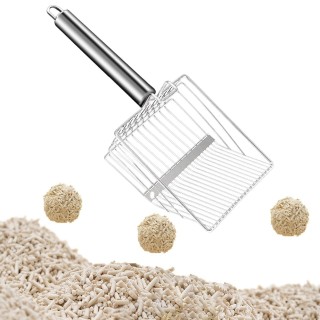 Katzenstreu-Siebschaufel, Haustier-Reinigungsspaten, feiner Sand für Kätzchen wood handle