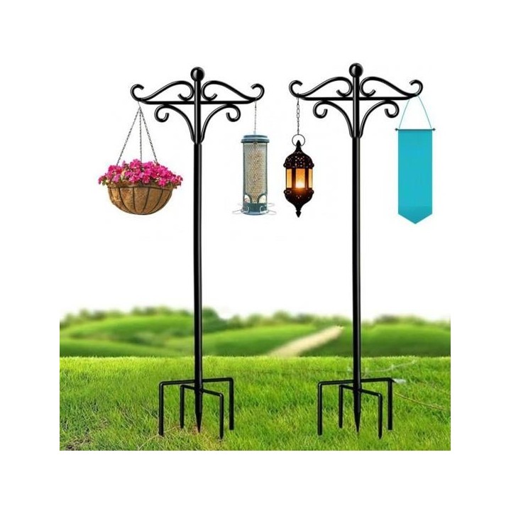 Terrassenständer, stabil, 5 Zinken, robust, rostfrei, für den Außenbereich, Garten, Vogelhäuschen, Hakenhalter, Blumentopf, A