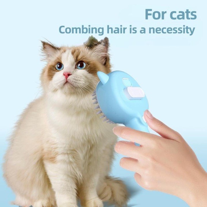 Haarbürste für Katzen und Hunde mit Multifunktions-Pflegebürste, Fellpflegebürste zum Baden und Massieren entfernt lose Haare