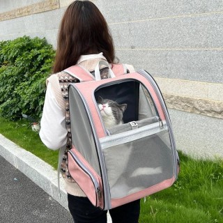 Tragbare, faltbare Katzentasche, Katzen-Haustier-Rucksack, tragbare, atmungsaktive Schultertasche für Haustiere im Freien, gr