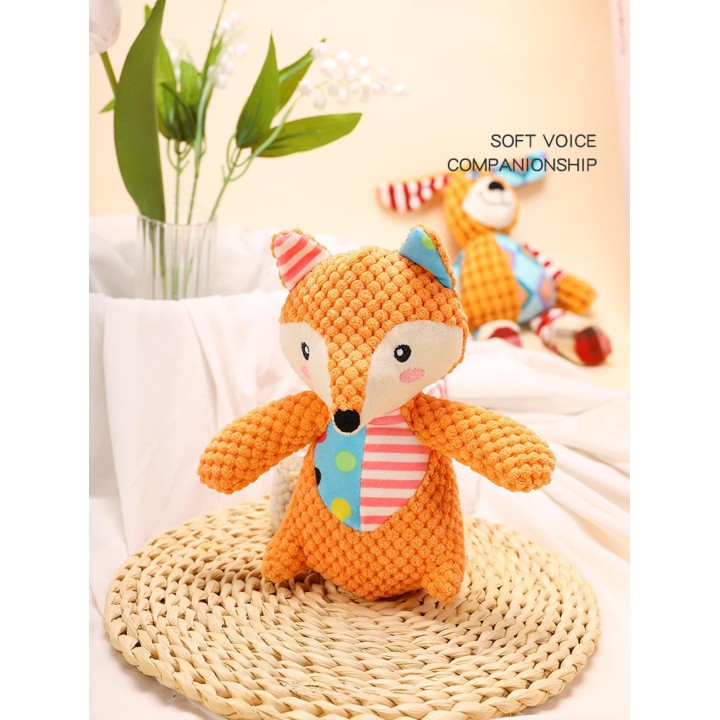 Plüsch-Hundespielzeug in Tierform, bissfest, quietschendes Spielzeug, Cord-Hundespielzeug für kleine und große Hunde, Welpen,