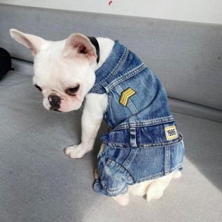 Vintage Denim Jeans Haustier Overalls Hunde Jumpsuits Frühling Schöne Cowboy Hund Vier Beine Kleidung Teddy Kleine Hundemante