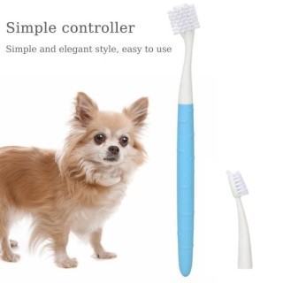 Zahnreinigungsbürste für Hunde, 360-Grad-Hundezahnbürste mit 1 austauschbarem Bürstenkopf, weiche Borsten, Zahnpflegewerkzeug