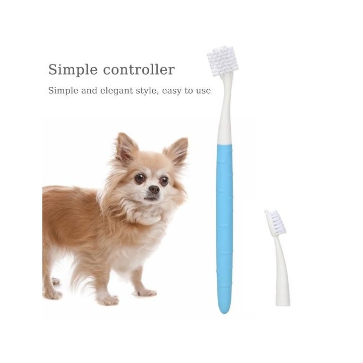 Zahnreinigungsbürste für Hunde, 360-Grad-Hundezahnbürste mit 1 austauschbarem Bürstenkopf, weiche Borsten, Zahnpflegewerkzeug