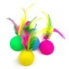 10 stücke Gemischt Lustige Kunststoff Golf Ball mit Feder Katze Spielzeug Interaktive Kätzchen Katze Teaser Ball Spielzeug He