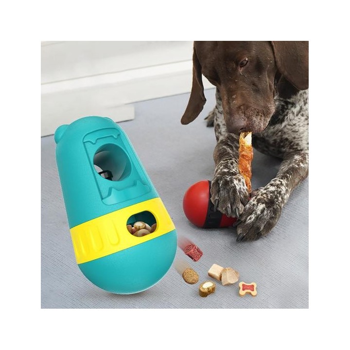 Hunde-Puzzle-Futterspender, Leckerli-Spenderspielzeug mit Erstickungsschutz, Bully-Sticks-Halter, interaktiver langsamer Welp