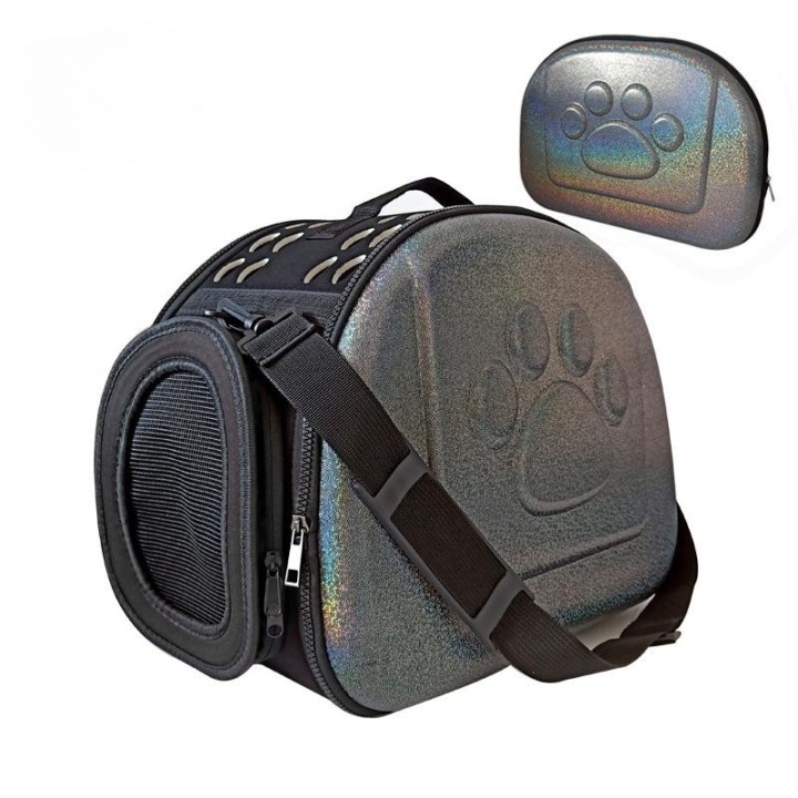 Hundetasche Laser-Haustiertasche Tragbare Ein-Schulter-tragbare Katzentasche Hunderucksack Große Space Box S 35*20*22cm