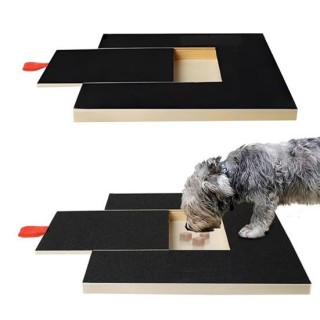 Kratzbrett für Hundenägel mit Leckerli-Box, hölzernes Hundenagelfeilebrett, Snackbox, Hundepfotenschleifer, Selbstkratzbrett