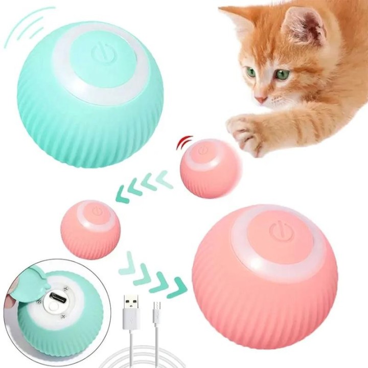 Intelligentes Katzenspielzeug, elektrischer Katzenball, automatisch rollender Ball, interaktives Katzenspielzeug, Haustierspi