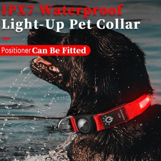 1 Air Tag-Halsband mit Licht, professionelles wasserdichtes IPX7, damit Ihr Hund nicht verloren geht, AirTag-Ortungsgerät nic