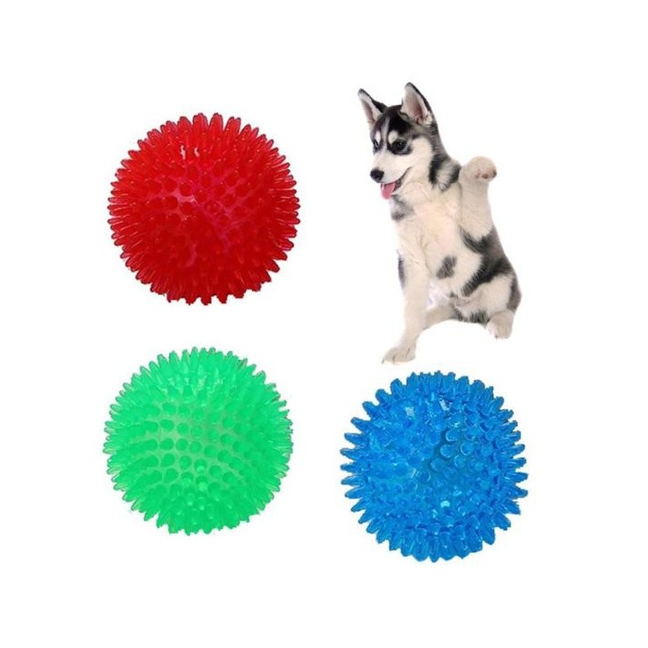Fun Pet Bite Igel Ball Sound Quietschend Ungiftige Molar Katze Hund Kauen Spielzeug grün