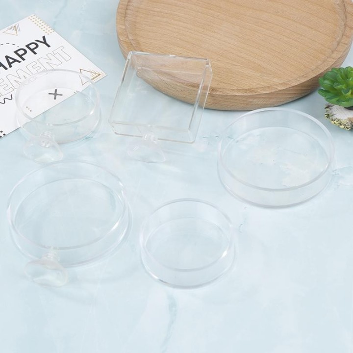 Aquarium Feeder Acryl Transparent Fisch Runde Quadrat Gerichte Garnelen Lebensmittel Box Fisch Und Garnelen Fütterung Zubehör