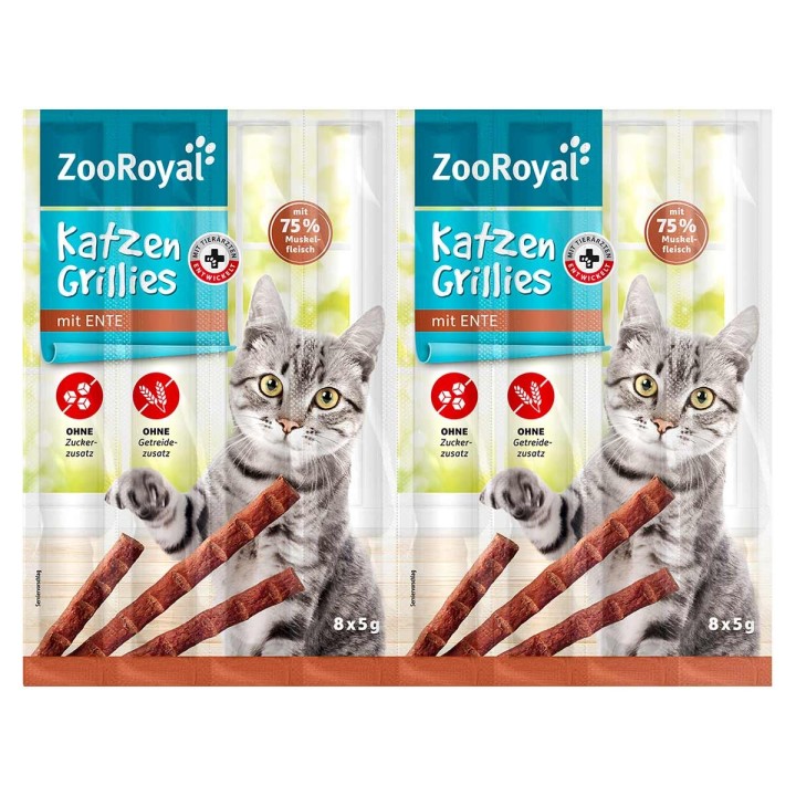 ZooRoyal Katzen-Grillies mit Ente 8x5g