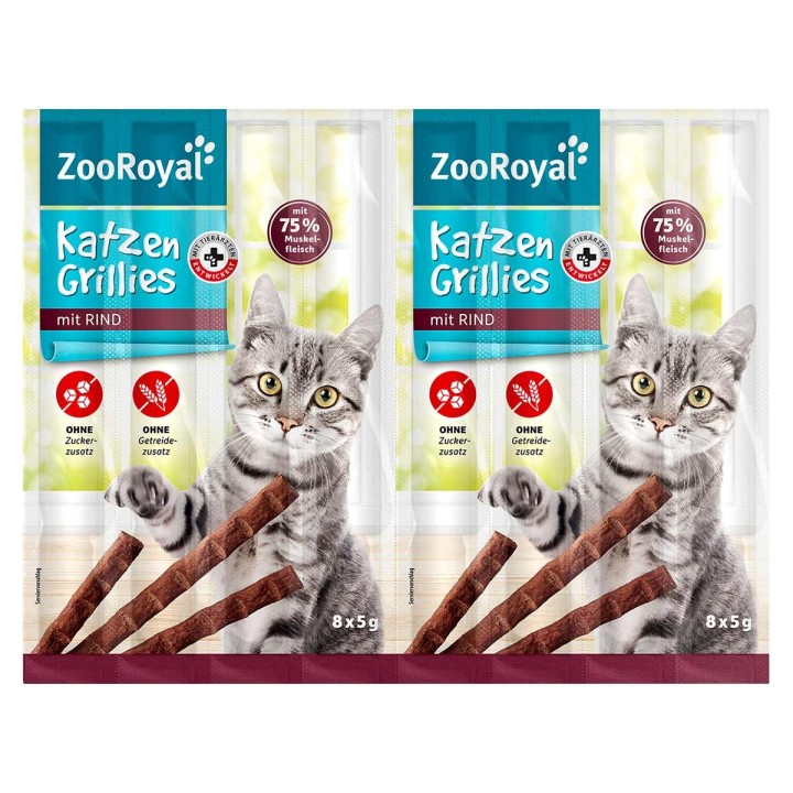 ZooRoyal Katzen-Grillies mit Rind 8x5 g