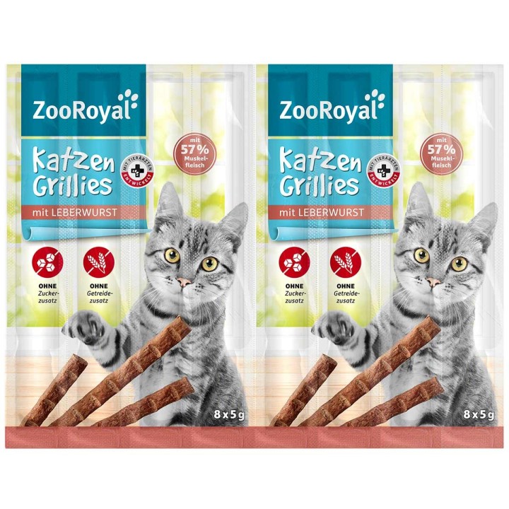 ZooRoyal Katzen-Grillies mit Leberwurst 8x5 g