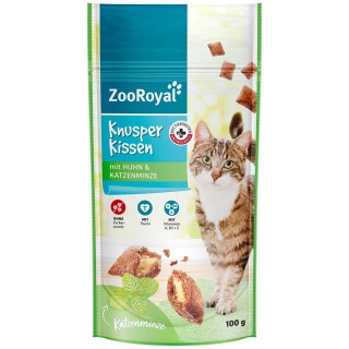 ZooRoyal Knusperkissen mit Huhn & Katzenminze 100 g
